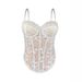 Women's Lace Trim Body Shaping Camisole – Adjustable Inner Straps & Herringbone Support (Black/Apricot White Trim)_ecoleips.com