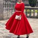 Women's Clothing Solid Color Big Swing Skirt Temperament Evening Dress_ecoleips.com