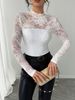 Women's Slim Fit Long Sleeved Top Lace Trimmed Back Zipper Style Autumn Winter New_ecoleips.com