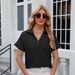 Summer New Korean Style Women's Solid Color Short Sleeve Casual Loose Shirt Top_ecoleips.com