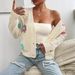 3D Floral Embroidered Cardigan – Oversized Knit Sweater With Handcrafted Appliqués (4 Sizes, Breathable Polyester Blend, V-Neck)_ecoleips.com