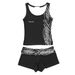 Y2K Vintage Crop Top And Shorts Set, U-Neck Sleeveless Top With American Letter Print, Retro Summer Outfit_ecoleips.com