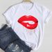 Foreign Trade Women's Fashion European And American New Lip Print Summer T-shirt_ecoleips.com
