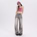 Early Autumn New Arrival: Gray Loose-fitting Versatile Trendy American-style Straight Wide-leg Denim Pants For Women_ecoleips.com