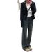 145 Winter Fleece-Lined Straight-Leg Jeans With Pear-Shaped Body, High-Waisted Slimming Narrow Wide-Leg Pants For Petite_ecoleips.com