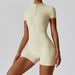 Women's Clothing Summer Zipper Short Sleeved Yoga Jumpsuit For Women Dance Fitness Tight Sports Jumpsuit_ecoleips.com
