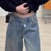 Women’S High-Waisted Flared Jeans – Winter Fleece-Lined Wide-Leg Denim Pants With Rhinestone Embellishments (S-2xl, Non-Stretch Cotton, Deep Blue)_ecoleips.com