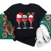 Fashionable Cross-border Merry Christmas Tree Santa Claus Simple Casual Trendy Base S White Short-sleeve Women's_ecoleips.com