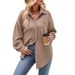 Verve 2025 Women's Autumn Winter New Casual Loose Pocket Waffle Pattern Fashion Shirt_ecoleips.com