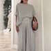 Women's Clothing Solid Color Casual Loose Comfort Round Neck Wide Leg Pants Suit_ecoleips.com