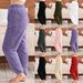 Cross-Border Trend: Warm, Casual, Loose-Fit 2025 Fall/Winter Solid Color New Pocket Fashion Home Pants_ecoleips.com
