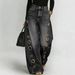 High Waisted Wide Leg Jeans for Women Washed Unique Style with Metal Perforations Summer Export Stock Cross Border Trade_ecoleips.com