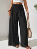 Aria Basics Cross-border European American 2025 New Casual Fashion Solid Color Lace-up Loose Wide-leg Women's Pants For Commuting_ecoleips.com