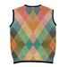 Women's Retro Forest Style Color Block Vest Sleeveless round Neck Pullover Knitwear Loose Slimming Summer Top_ecoleips.com