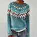 3D Digital Print Knit Sweatshirt – Soft & Stylish Round Neck Long Sleeve Top For Women (Oversized Fit, Versatile Casual To Office Wear)_ecoleips.com