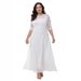 Large Size Women's Clothing New Lace Chiffon Stitching Dress Bridesmaid Dress_ecoleips.com
