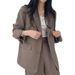 Women's Suit Jacket, Spring And Autumn, Elegant Women's Top With Patchwork Design For Commuting._ecoleips.com