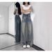 Retro High-Waisted Wide-Leg Jeans for plus Size Women Loose Fitting Straight Leg Solid Color High Street Design Pear Shaped Figure_ecoleips.com
