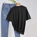 Women's Casual Round Neck Short Sleeve T-Shirt Multi-Color American Style Simple Fashionable Sports Top Solid Printed Loose Fit_ecoleips.com