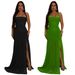 Women's Clothing Summer Mesh Sexy Slit Solid Color Dress_ecoleips.com