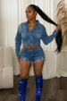 Sexy Heavy Duty Rhinestone Denim Shorts For Women Hot Selling Fashionable Summer Shorts_ecoleips.com