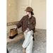 girl 2025 Autumn Winter New Fashion Korean Style Loose Plaid Patchwork Jacket For Women, Age-Reducing Slimming Stand Collar_ecoleips.com