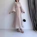 Women's Clothing Autumn New Long Skirt Temperament Pleated Trumpet Sleeve Long Dress_ecoleips.com