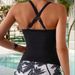 Women's Tankini Swimsuit – Ruffle Detail & Drawstring Waist, Polyester-Spandex Blend, S-Xl (Solid Color)_ecoleips.com