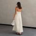 Women's Clothing Summer New Holiday Style Dress Khaki Cotton And Linen Tube Top Backless Long Dress Female_ecoleips.com