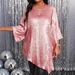 Plus Size Casual Tunic Top With Round Neck & 3/4 Sleeves - Flowy Asymmetrical Hem Women's Blouse For Everyday Comfort_ecoleips.com