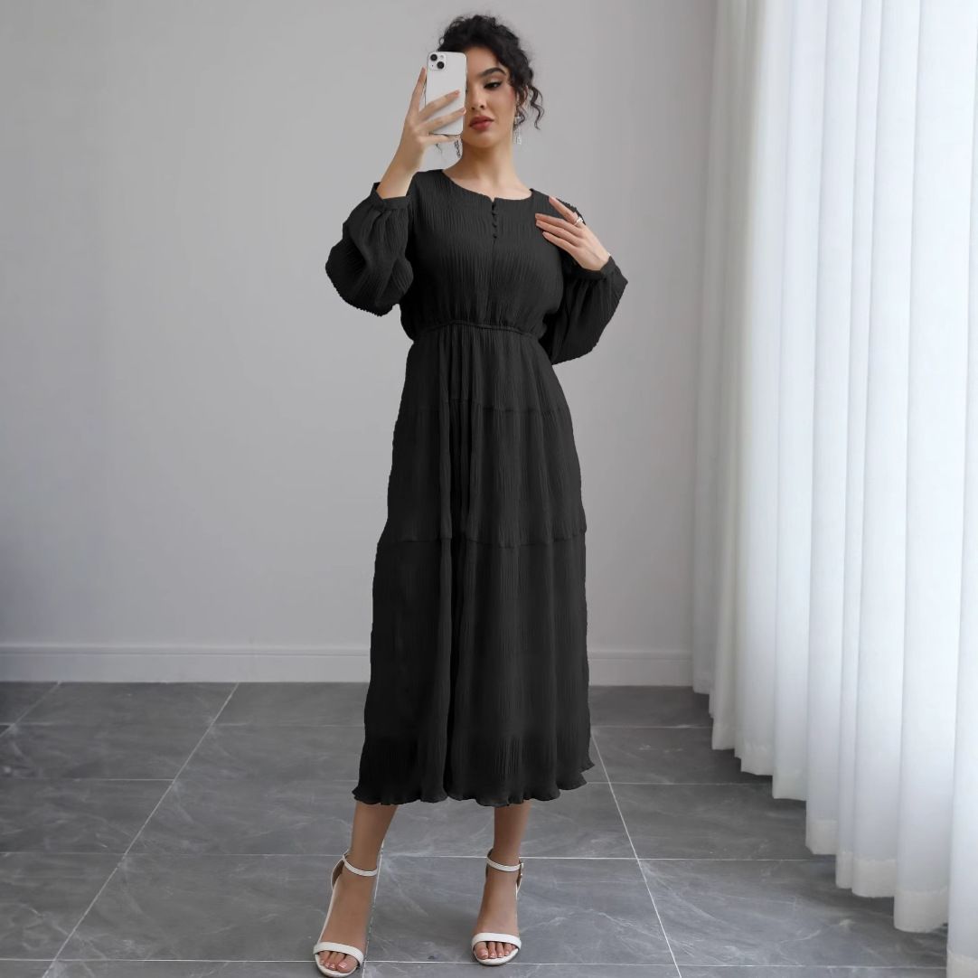 Women's Clothing Autumn New Gentle Style High End Temperament Spring And Autumn Tea Break Long Dress_ecoleips.com