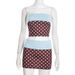Women's Autumn Winter Strapless Color Blocking Polka Dot Dress Set Relaxed Everyday Wear Comfortable Feshion_ecoleips.com