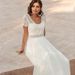 Women's Clothing White Super Fairy Beach Vacation Daily Dress Chiffon Lace Backless Light Wedding Dress_ecoleips.com