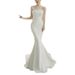 Mermaid Style Light Wedding Dress Satin Strapless Bridal Gown With Short Train Elegant Forest Style Slimming Evening Gown_ecoleips.com