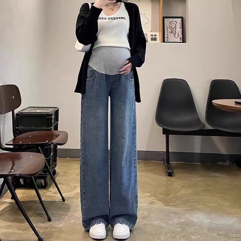 Women's Clothing Maternity Jeans For Pregnant Women - Stretchy Denim Pants With Belly Support, Loose Fit, High Waist, Straight Leg & Wide Leg Options_ecoleips.com