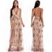 Verve Sexy Spaghetti Strap Sequin Maxi Dress Women's Evening Gown_ecoleips.com