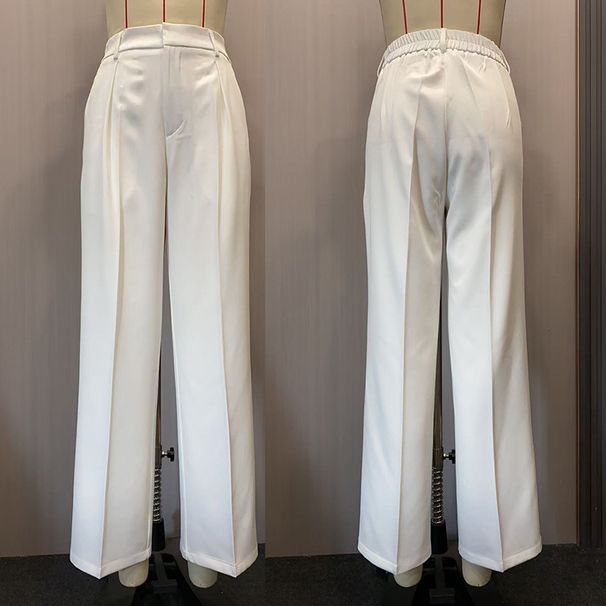 K High Waisted Suit Pants New Women's Casual Loose Straight Leg Business Commuting Wide Leg Pants For Women_ecoleips.com