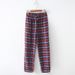 Spring Autumn Women 100% Cotton Sleep Bottoms Female Plus Size Top Quality Night Lounge Trousers Women's Casual Plaid Home Pants_ecoleips.com