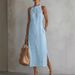 Elegant Halter Neck Lace Trim Sleeveless Dress – Solid Color Summer & Spring Dress For Women (White/Green/Yellow/Black/Blue/Red)_ecoleips.com