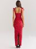 Mozision Bows Lace Sexy Maxi Dress For Women Fashion Sleeveless Backless Bodycon New Year's Birthday Club Party Long Dress_ecoleips.com
