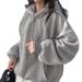 Women's Oversized Embroidered Hoodie, Casual Loose Fit Pullover Sweatshirt_ecoleips.com