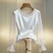 Women's Satin Pearl Neckline Sheer Mesh Blouse – Elegant See-Through Lace Top (S-XXL, Green/Black/White/Champagne Pink)_ecoleips.com