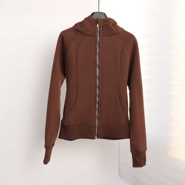 Women's Clothing Scuba Slim Fit Fleece Lined Hooded Sweatshirt Cardigan Casual Sports Jacket For Women In Stock_ecoleips.com