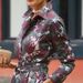 Women's Clothing Fashion Temperament Lapel Mid Length Printed Dress_ecoleips.com