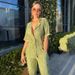 Women's Clothing Short-sleeved Shirt Elegant Pleated High Waist Wide-leg Pants Set_ecoleips.com