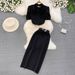 Women's Clothing light mature style, bubble short sleeves, single breasted, polka dot chiffon shirt, two piece suit_ecoleips.com