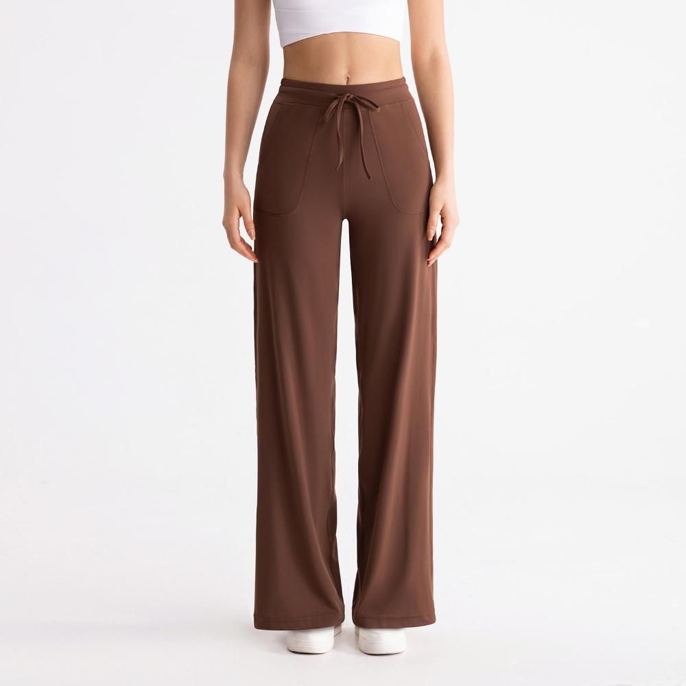 Women's Clothing Antibacterial Yoga Straight Pants High Waist Loose Slim Sports Running Fitness Pants_ecoleips.com