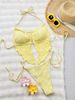 Women's Clothing European American Sexy Two Piece Swimsuit Yellow Bikini Stylish Women's Clothing Swimwear For Hot Springs Beach Vacations_ecoleips.com