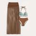 Women's Sexy Two Piece Swimsuit Wrap Skirt Three Piece Bikini Set European American Style Beach Vacation_ecoleips.com