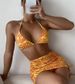 Mingyi Multi Color Printed Sexy Striped Bikini Set European American Fashion Three Piece Women's Swimsuit_ecoleips.com